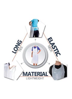 VINSTAR Disposable PE Clear Plastic Apron (100 Pack) - Waterproof, Plain Polythene Aprons - One Size Fits All - Ideal for Servers, Adults Kids Painting Cooking and More  - Image 3