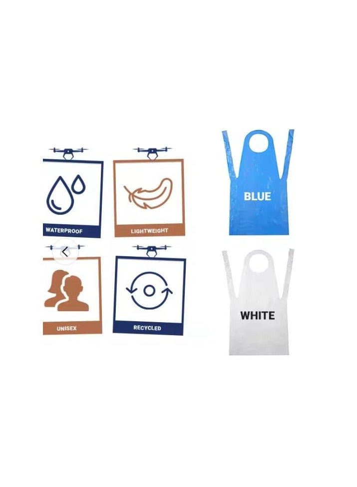 VINSTAR Disposable PE Clear Plastic Apron (100 Pack) - Waterproof, Plain Polythene Aprons - One Size Fits All - Ideal for Servers, Adults Kids Painting Cooking and More - Image 4