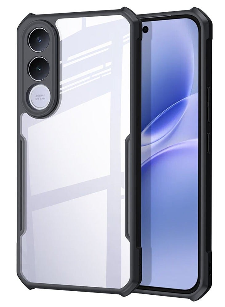 XUNDD Clear Case for Vivo V70 FE 5G | Premium Rugged | Durable Shock-absorbing Frame | Black Border | Thermoplastic Polyurethane | Airbag Anti-drop Protection - Clear - Image 1