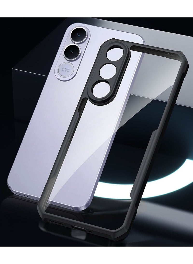 XUNDD Clear Case for Vivo V70 FE 5G | Premium Rugged | Durable Shock-absorbing Frame | Black Border | Thermoplastic Polyurethane | Airbag Anti-drop Protection - Clear - Image 3