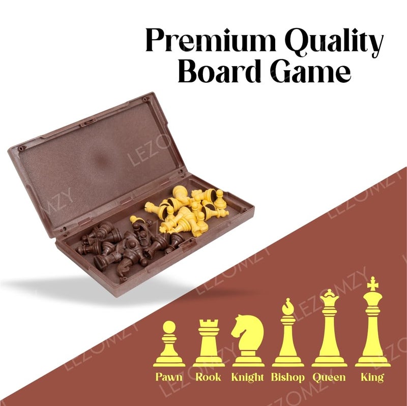 BABA FAB BABAFAB Magnetic Chess Board Game Set for Kids & Adults/Folding Design Indoor Outdoor Educational Travel Toys Tournament Chess Best for Adults- Multi Color - Image 3