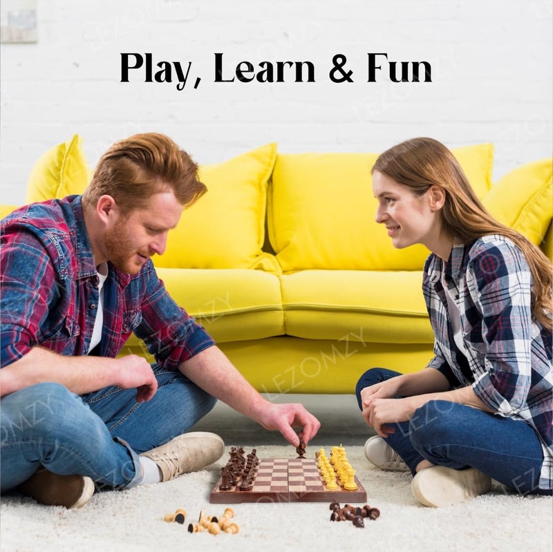 BABA FAB BABAFAB Magnetic Chess Board Game Set for Kids & Adults/Folding Design Indoor Outdoor Educational Travel Toys Tournament Chess Best for Adults- Multi Color - Image 5