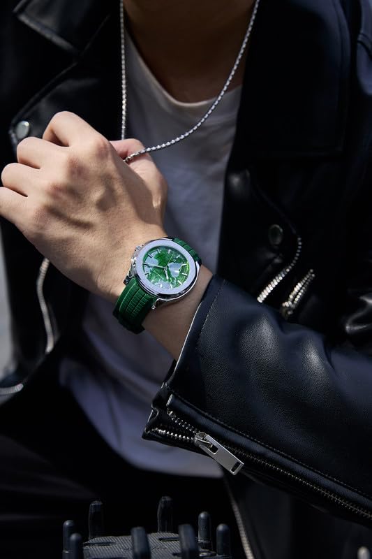 Giordano Stylish World Map Design Analog Watch for Men with Silver Case Round Dial, Textured Silicone Strap, Water Resistant and Date Display Function - GZ-50147 - Image 2