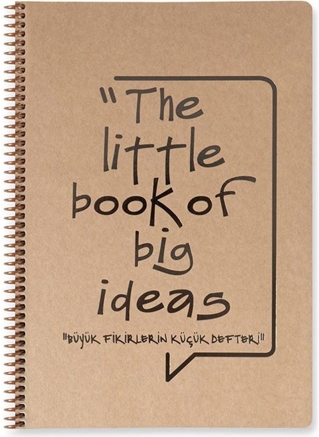 Keskin Color - Sharp Color Funky Spiral Big Ideas Small Notebook Kraft Cover 80 Pages 16.5 x 22.5 cm Lined Notebook - Image 1