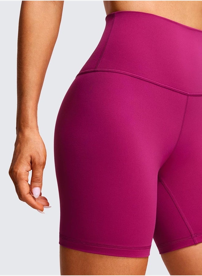 CRZ YOGA - Womens ButterLuxe Biker Shorts 6 Inches - High Waisted Workout Running Volleyball Athletic Spandex Yoga Shorts Magenta Purple X-Large - Image 1