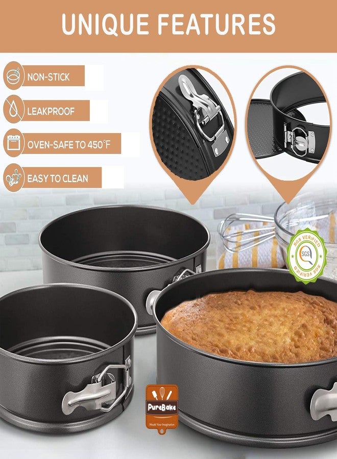 PureBake Premium Sgs Certified Cake Baking Combo 4 Baking Set Includes Round Cake Tin, Bread Loaf, Pizza Pan & Muffin Tray Cake Moulds Set - Suitable For Microvawe OTG Oven And Dishwasher Safe,Black - Image 2