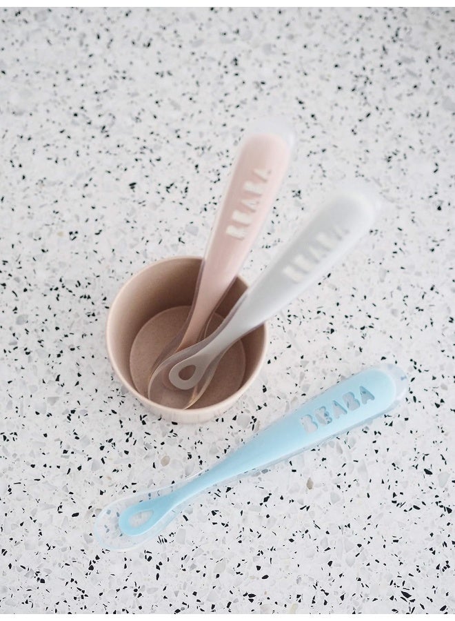 BEABA Béaba First Stage Baby Feeding Spoon Set, The Original Soft Tip Silicone Spoons for Babies, Gum Friendly BPA Lead Phthalate and Plastic Free, Great Gift Set (4 Pack), Rose - Image 2