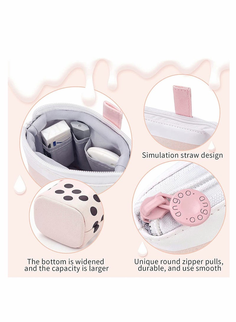 Kawaii Smile Face Boba Milk Tea Pen Pencil Holder Stand with Telescopic Stationery Case -  Pencil Pouch for Kids, Pen Bag Case for School Supply - Image 3