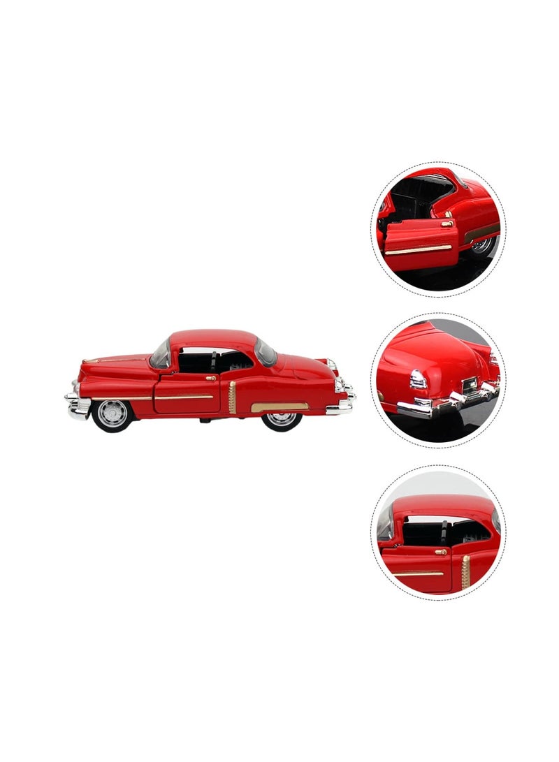 Excefore Vintage Car Model Retro Car Model Toy Diecast Vehicle Classic Car Figurine Collectible for Kids Adults Gift Car Lover Present Red - Image 5