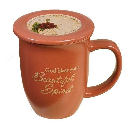Abbey + CA Gift Abbey Gift Ceramic Beautiful Spirit Mug & Coaster Set 4 by 4.38" - Image 3