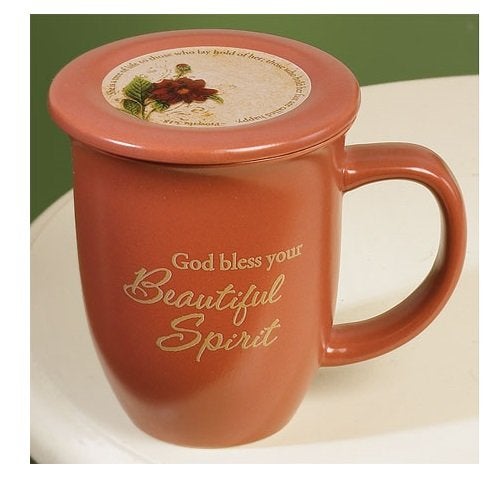 Abbey + CA Gift Abbey Gift Ceramic Beautiful Spirit Mug & Coaster Set 4 by 4.38" - Image 2