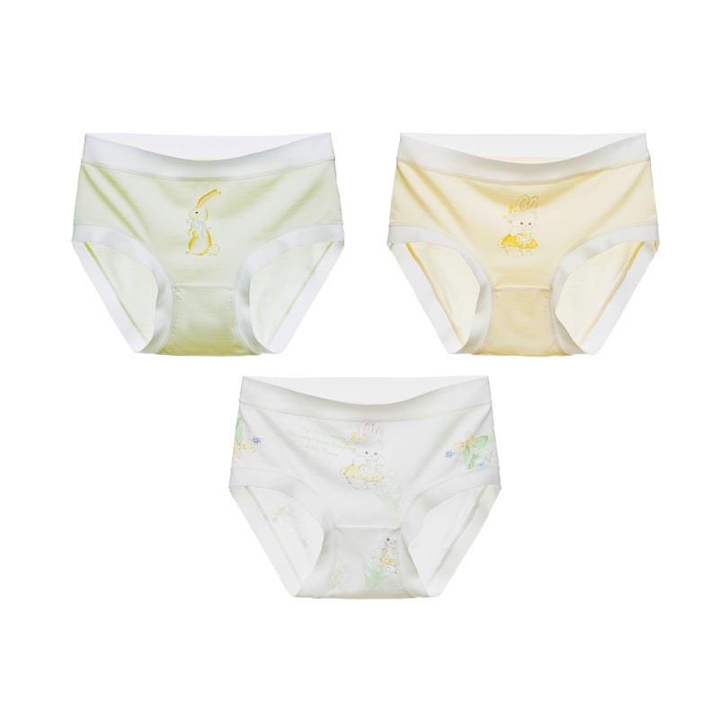 Childrens Underwear Ultra-thin Ice Silk Class A Breathable Female Baby 7A Antibacterial Shorts Primary School Cartoon Girls Briefs Lily Rabbit [Class A Bacteriostatic 3 Pack]] 