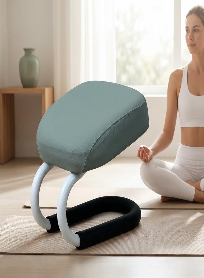 Colaxi Meditation Stool for Adults, Meditation Bench Kneeling Stool, Ergonomic Portable Chair with Anti Slip Cover, Adjustable Prayer Bench Seat for Home Studio Praying Yoga, Style A Blue - Image 3