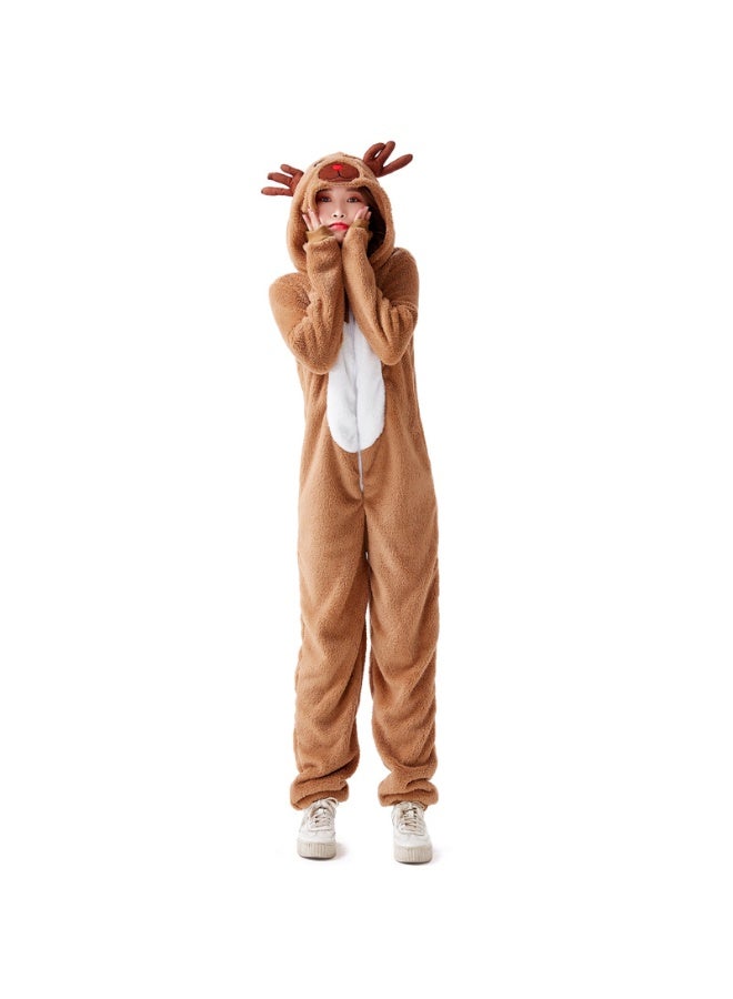 NIBEMINENT Christmas reindeer animal adult men's and women's holiday clothing - Image 1