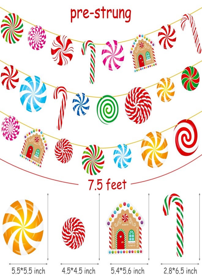 اوموني لافتات "أرض الحلوى" لعيد الميلاد، 3 قطع، زينة حلوى النعناع، لافتات مصاصات مقطوعة، ديكور منزل خبز الزنجبيل لعيد الميلاد، لوازم حفلات العطلات الشتوية - Image 3