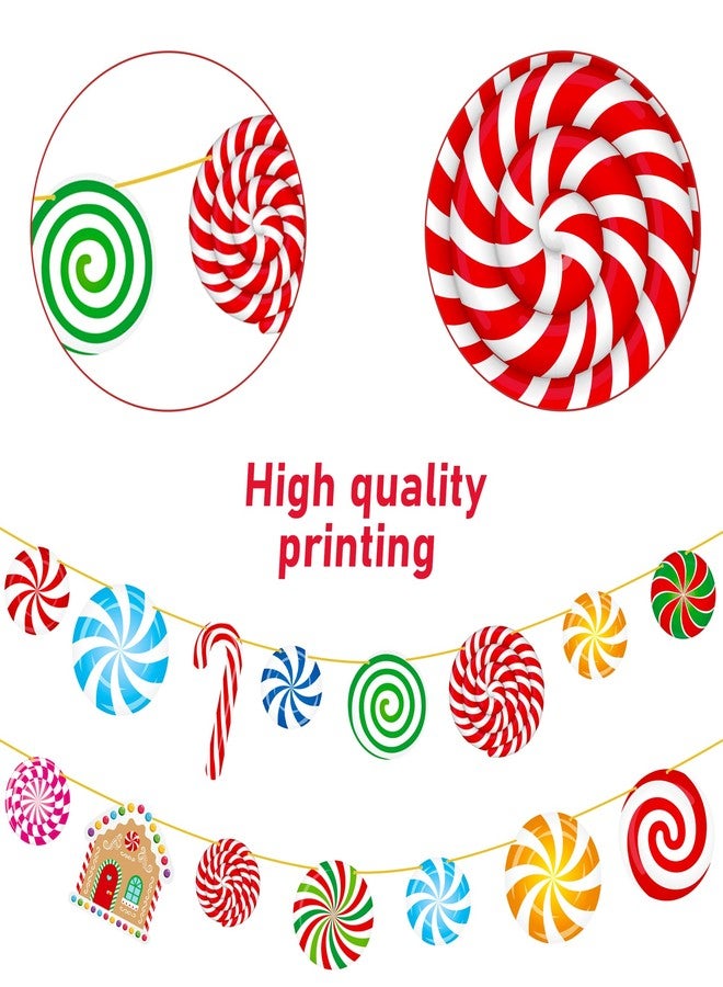 اوموني لافتات "أرض الحلوى" لعيد الميلاد، 3 قطع، زينة حلوى النعناع، لافتات مصاصات مقطوعة، ديكور منزل خبز الزنجبيل لعيد الميلاد، لوازم حفلات العطلات الشتوية - Image 4