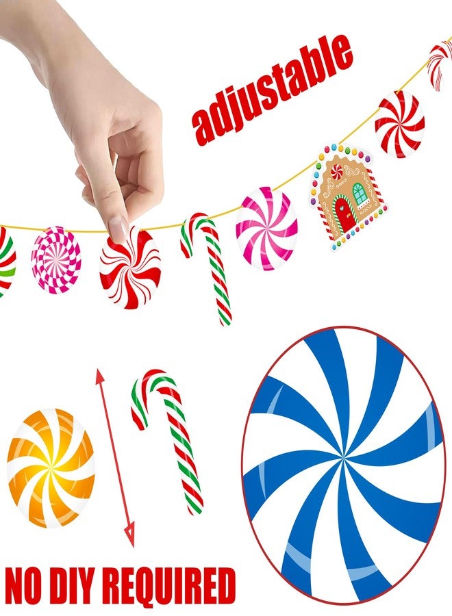 اوموني لافتات "أرض الحلوى" لعيد الميلاد، 3 قطع، زينة حلوى النعناع، لافتات مصاصات مقطوعة، ديكور منزل خبز الزنجبيل لعيد الميلاد، لوازم حفلات العطلات الشتوية - Image 5