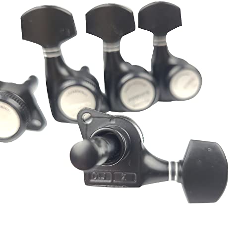 Kaynes Guitar Locking Tuners – 18:1 Black Lock String Tuning Keys Pegs Machine Heads Tuners for Strat Tele ST TL LP SG most Electric or Acoustic Guitars (6 Inline for Right, Black) - Image 4