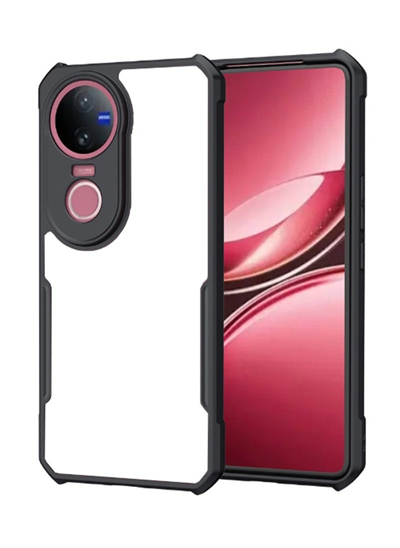 Generic - for vivo V50 AI 5G Case, Ultra Thin Lightweight, Soft TPU Bumper, Acrylic Clear Back Cover vivo V50 AI 5G, Black - Image 1