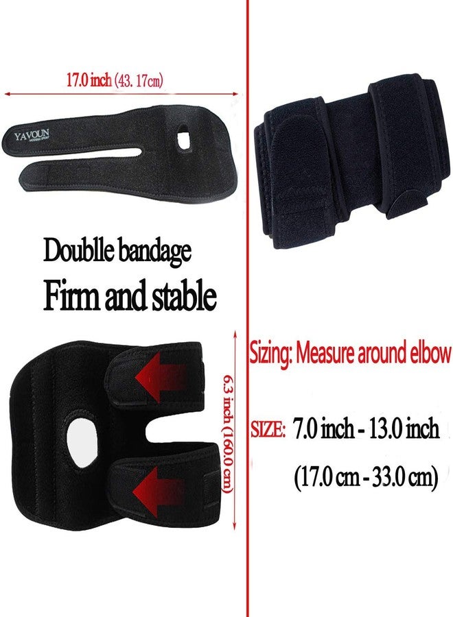 YAVOUN Elbow Brace, Adjustable Tennis Elbow Support Brace, Great For Sprained Elbows, Tendonitis, Arthritis, basketball, Baseball, Golfer's Elbow Provides Support & Ease Pains (Black) - Image 3