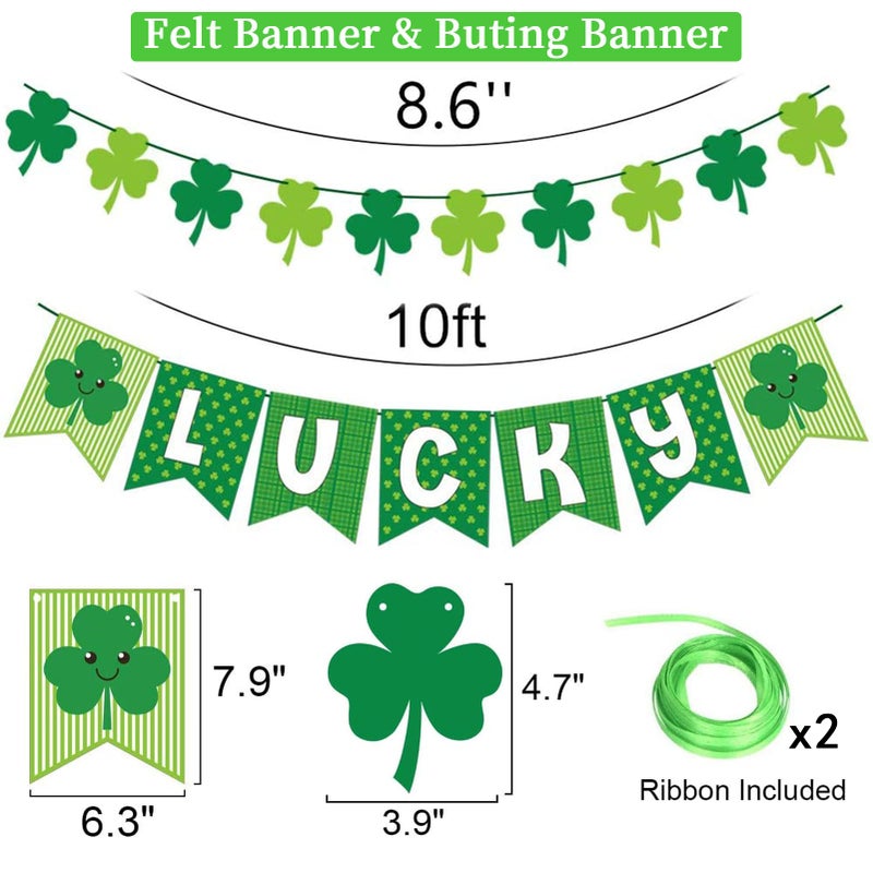 DAZONGE 40ct St. Patrick's Day Decorations Kit, Hanging Swirls, Banner, Shamrock Garlands for St. Patrick's Day Decor, Saint Patrick's Day Party Favor - Image 4