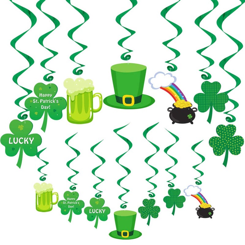 DAZONGE 40ct St. Patrick's Day Decorations Kit, Hanging Swirls, Banner, Shamrock Garlands for St. Patrick's Day Decor, Saint Patrick's Day Party Favor - Image 2