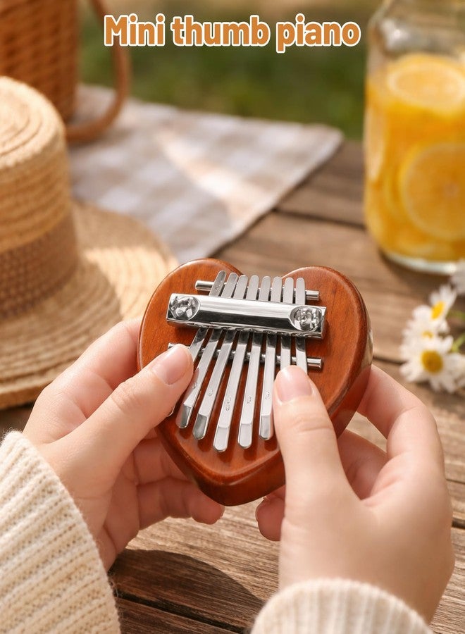 xinxingin 2 Pcs Love Type Thumb Pianos, Mini Thumb Piano for Music Lovers, Portable Musical Instrument for People, Suitable for Learning, Relax Your Mind and Gifting - Image 3