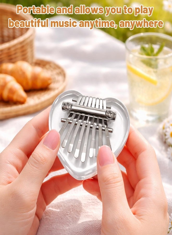xinxingin 2 Pcs Love Type Thumb Pianos, Mini Thumb Piano for Music Lovers, Portable Musical Instrument for People, Suitable for Learning, Relax Your Mind and Gifting - Image 4