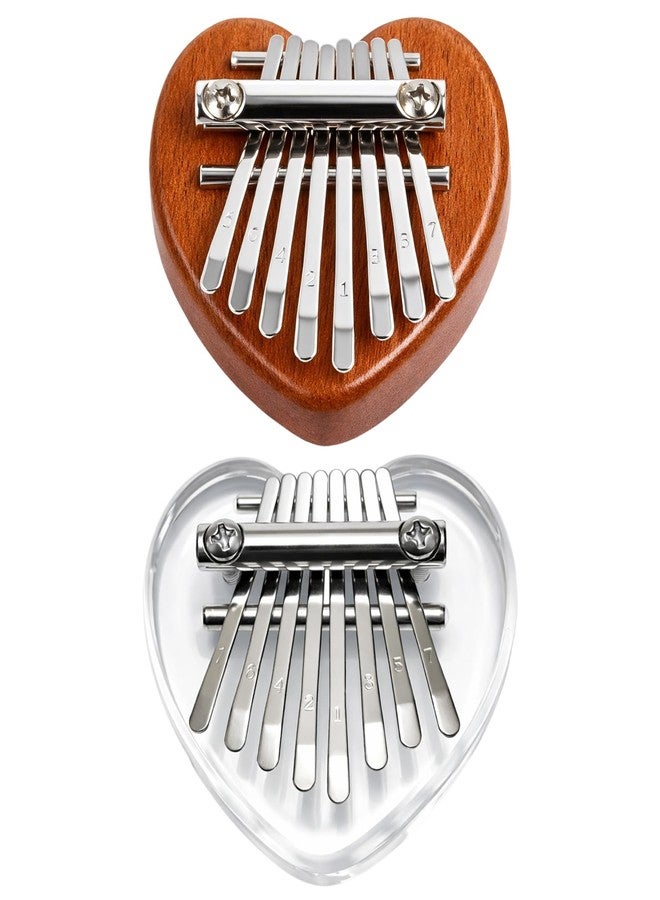 xinxingin 2 Pcs Love Type Thumb Pianos, Mini Thumb Piano for Music Lovers, Portable Musical Instrument for People, Suitable for Learning, Relax Your Mind and Gifting - Image 1