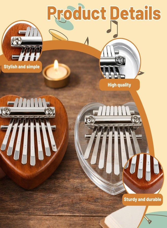 xinxingin 2 Pcs Love Type Thumb Pianos, Mini Thumb Piano for Music Lovers, Portable Musical Instrument for People, Suitable for Learning, Relax Your Mind and Gifting - Image 2