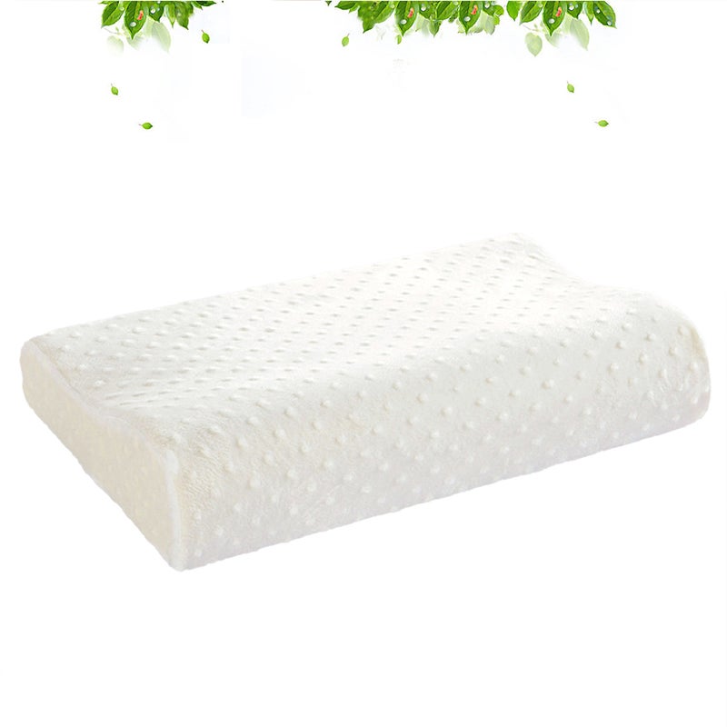 1pc 30x50cm Memory Pillow Neck Back Support Cushion Latex Sleep Pillow Pillow with Bag (White) - Image 1