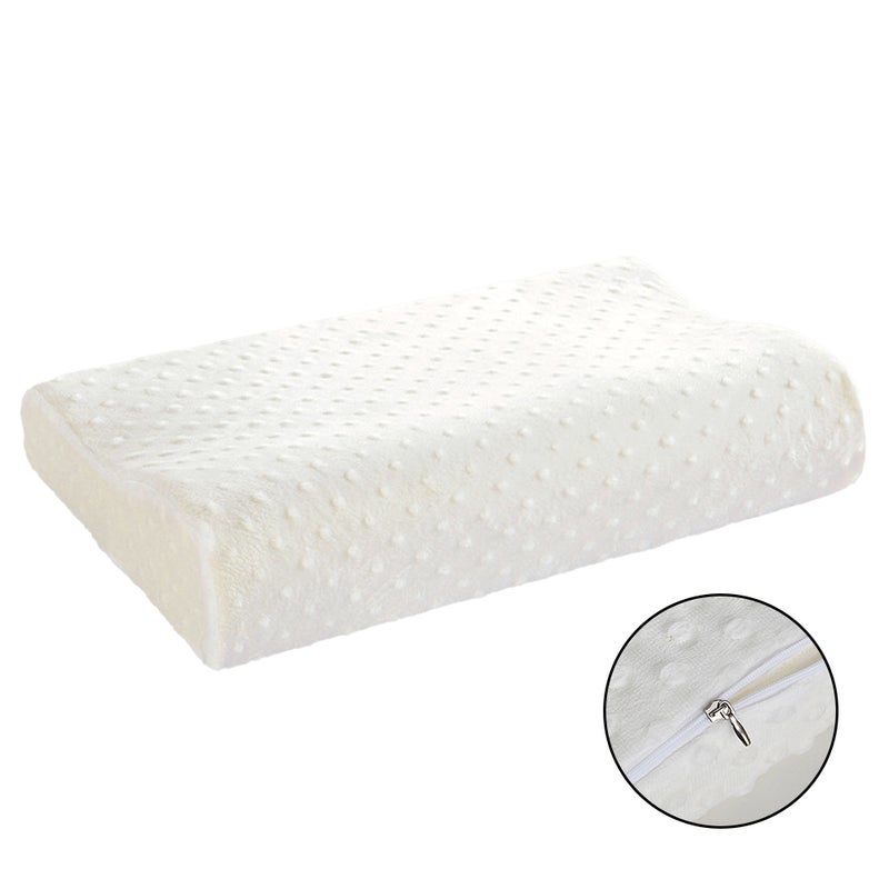 1pc 30x50cm Memory Pillow Neck Back Support Cushion Latex Sleep Pillow Pillow with Bag (White) - Image 3