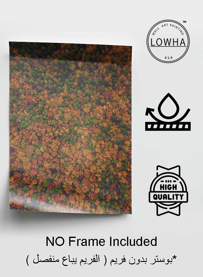 LOWHA Poster Painting Art With Four Separate Pieces Of Double-Sided Stickers Colored Forest Top View For Home Bedroom Living Room And Office Decor  - Image 3
