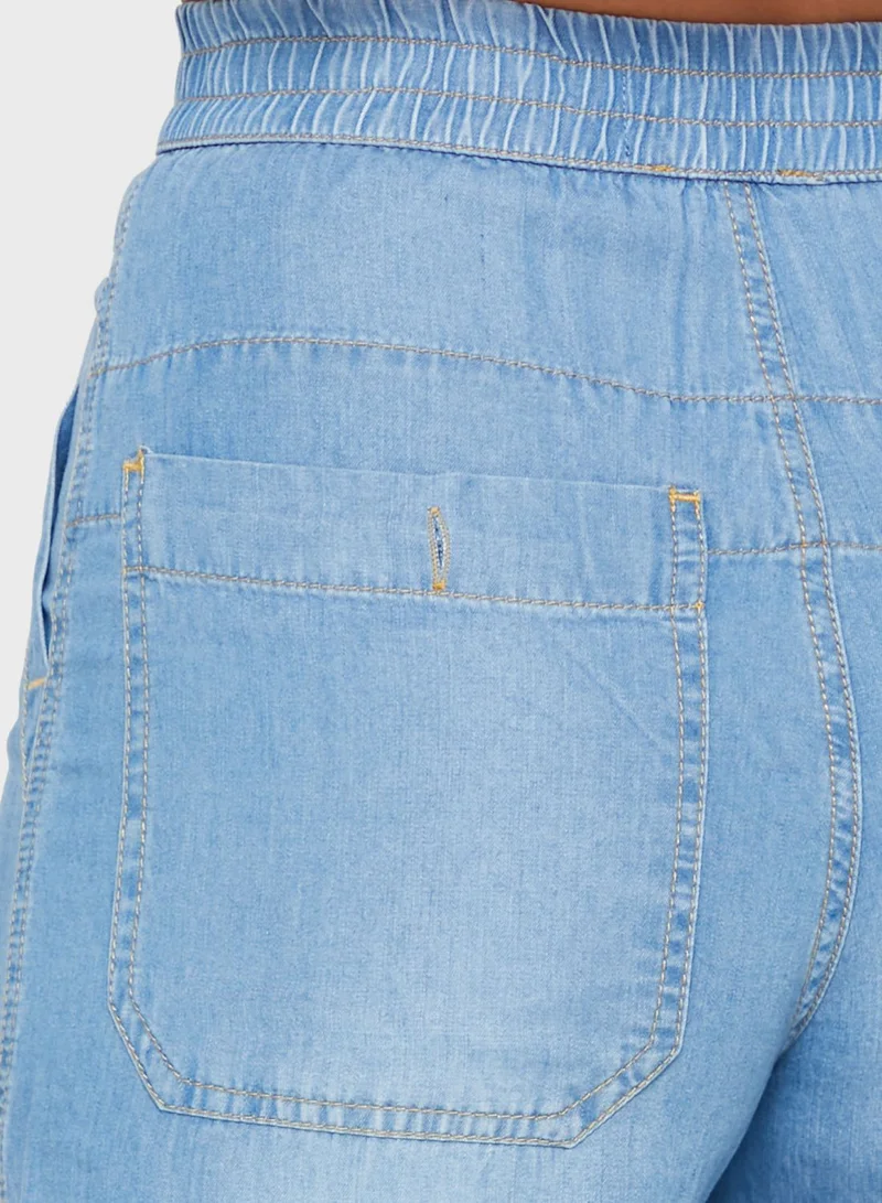 Ginger Wide Leg Patch Pocket Jeans