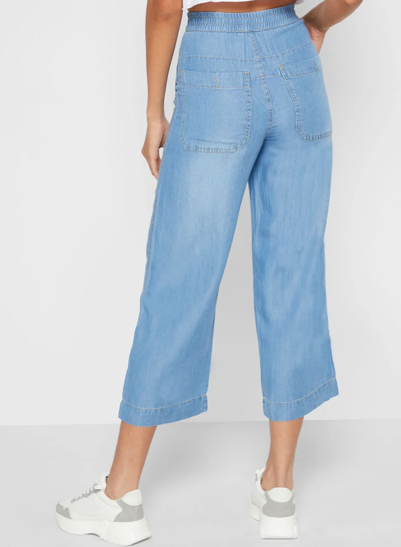 Ginger Wide Leg Patch Pocket Jeans