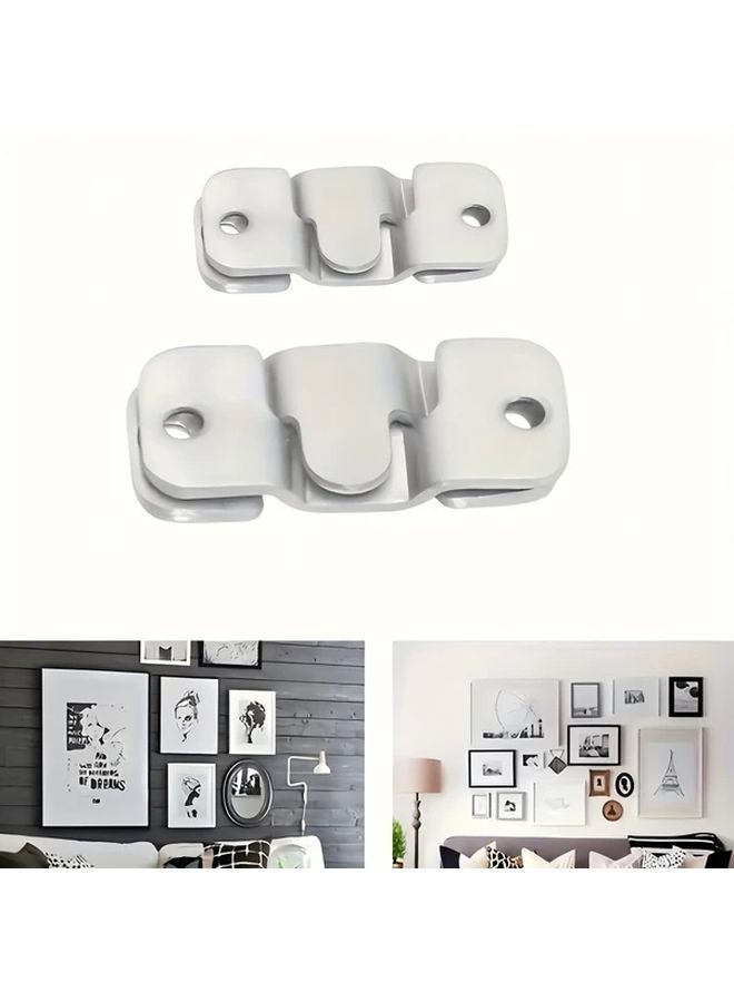 4pcs Heavy Duty Metal Wall Hooks Locking Brackets For Frames Furniture Bed Corners - Image 2