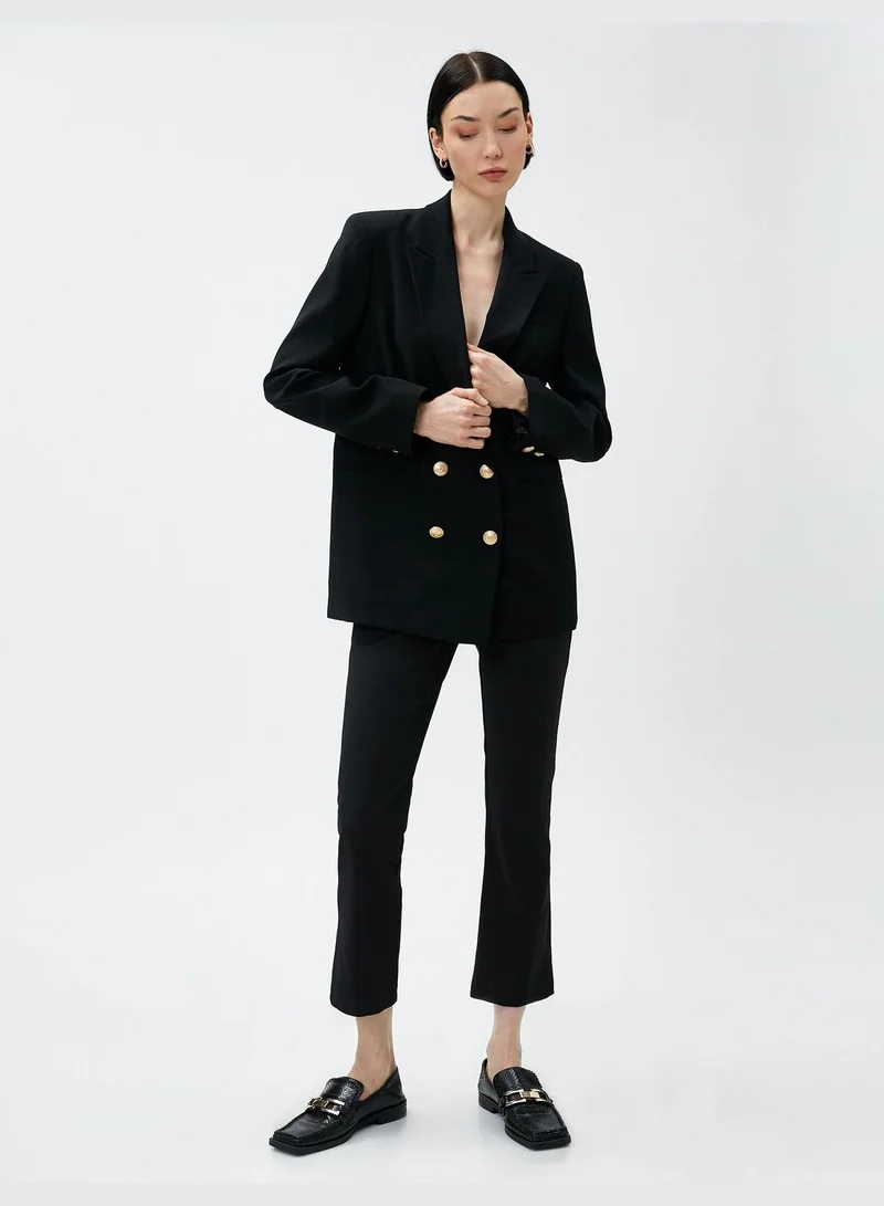 KOTON Crop Flare Trousers