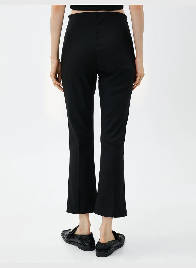 KOTON Crop Flare Trousers