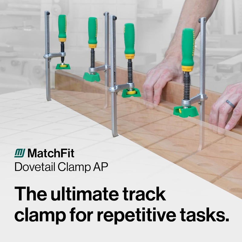 MICROJIG Matchfit DVC-850AP 2-In-1 Track and In-Line Dovetail Clamp, Green - Image 3