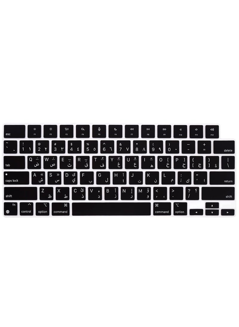 Generic - US Arabic Keyboard Cover Skin for 2024-2022 MacBook Air 13.6 15 inch M3 M2 A3113 A3114 A2681 A2941 2023-2021 MacBook Pro 14 16.2 inch M3 M2 M1 Pro/Max A2918 A2992 A2779 A2780 A2991 Color Black - Image 1