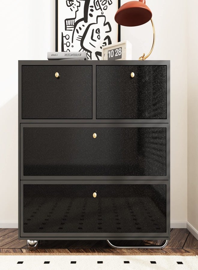 Wallercity Shiny Black Contact Paper Glossy Peel and Stick Wallpaper Waterproof Contact Paper for Countertops Removable Self Adhesive Glitter Wallpaper for Kitchen Cabinets Bathroom 15.8 x 315 Inches - Image 3