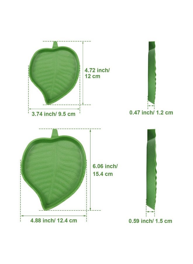 BOAO Boao 2 Pieces Leaf Reptile Food Water Bowl Plate Dish for Tortoise Corn Snake Crawl Pet Drinking and Eating, 2 Sizes - Image 4