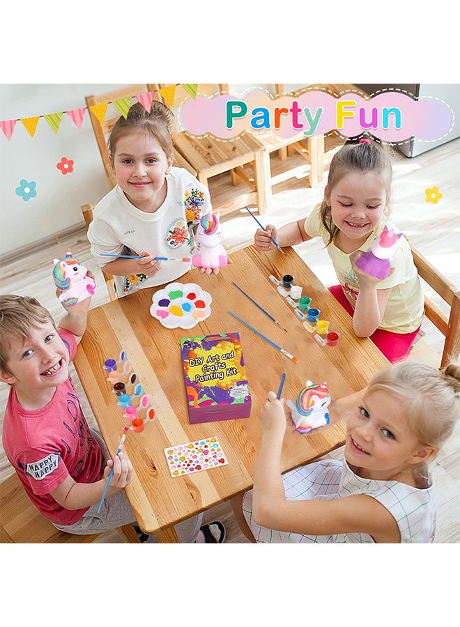 يمي مجموعة إضاءة ليلية على شكل وحيد القرن - ارسم مصباحك السحري الخاص باستخدام 12 لونًا من مصابيح LED، هدية فنية وحرفية للفتيات من سن 3 إلى 12 عامًا، ديكور غرفة إبداعي وهدية عيد ميلاد (مجموعة طلاء كاملة) - Image 3