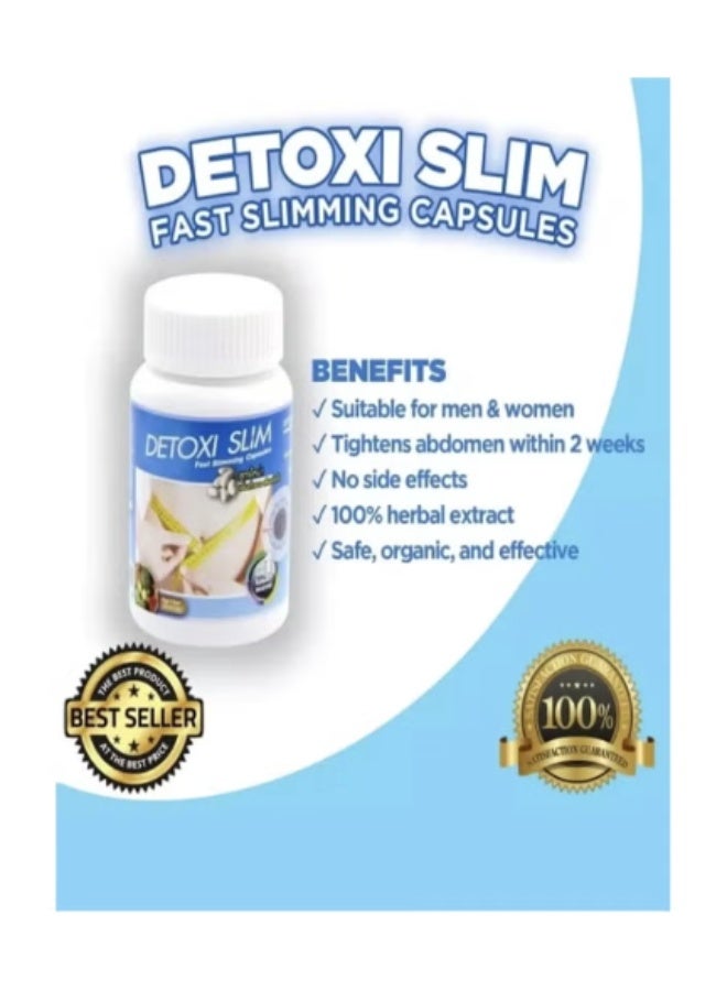 DETOXI SLIM كبسولات مكملات الأعشاب الطبيعية ديتوكسي سليم فاست للتخسيس - 30 حبة - Image 3