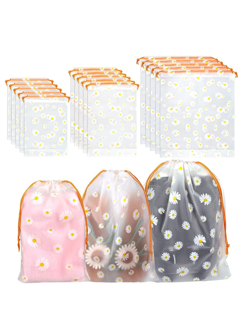 Suntown Travel Shoe Bags, Waterproof Drawstring Storage Bags, Reusable Space Saver Storage Bag for Toys Shoe Clothes Towel 3 Sizes 15Pcs - Image 1