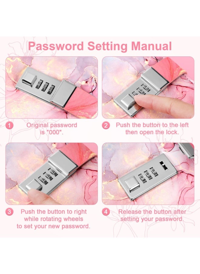 لينلي مفكرة A5 قابلة للقفل بقفل برقم سري، مصنوعة من جلد البولي يوريثان، دفتر ملاحظات وردي اللون بقفل برقم سري، هدية مثالية - Image 5