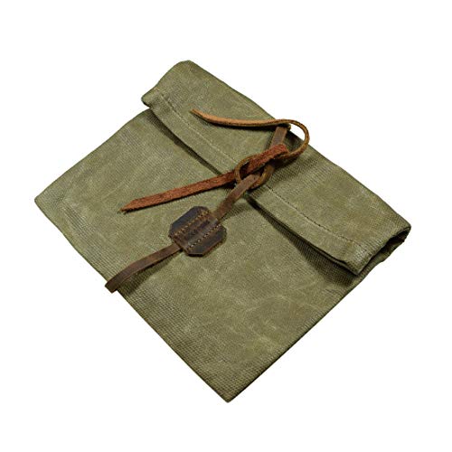Hide & Drink Hide Drink Waxed Canvas Survival Roll Top Pouch Multipurpose Bag Lightweight Case Outdoor Accessories Classic Traveling Camping Essentials Handmade Includes 101 Year Warranty Fatigue - Image 1