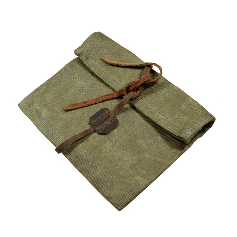 Hide & Drink Hide Drink Waxed Canvas Survival Roll Top Pouch Multipurpose Bag Lightweight Case Outdoor Accessories Classic Traveling Camping Essentials Handmade Includes 101 Year Warranty Fatigue - Image 2