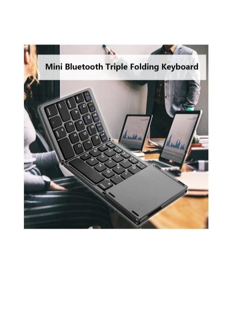 Foldable Bluetooth Keyboard with Touchpad – Ultra Slim, Portable, Compatible with Windows/Android/iOS - Image 3