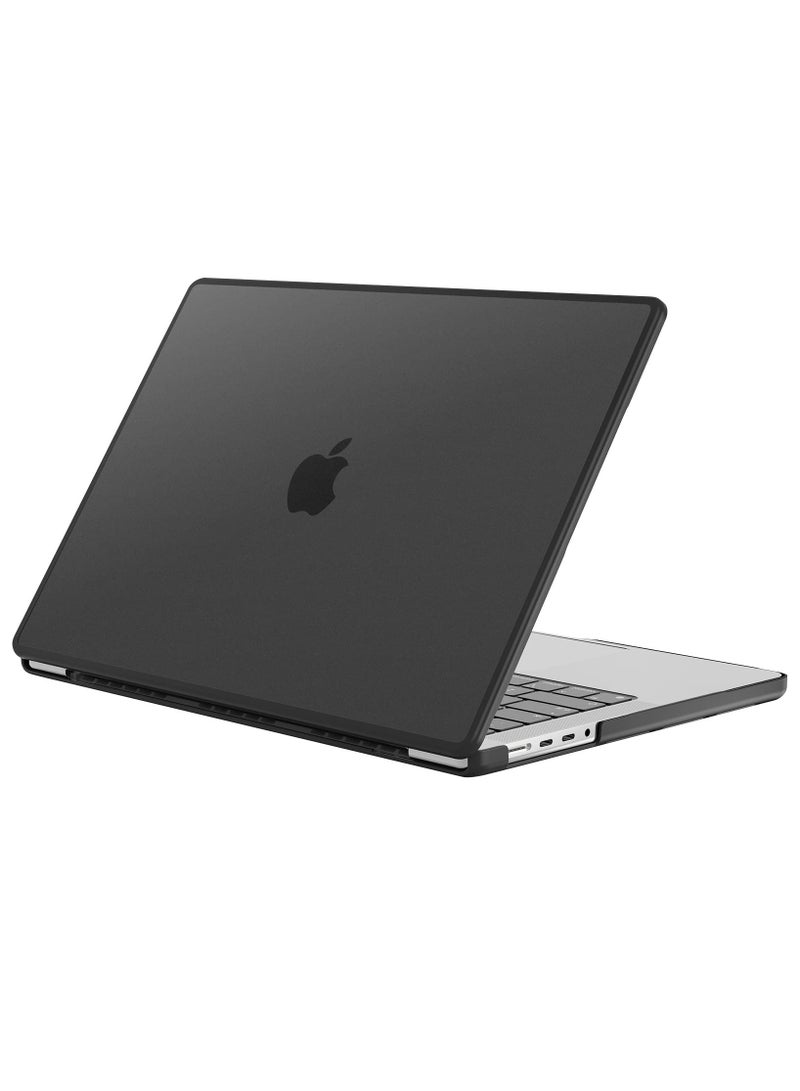 Hard Case for 2021/2020/2019/2018 Mac Air 13in with Retina Touch ID Version Model A1932/M1 A2337/A2179 Anti-Cracking Anti-Fingerprint Hard Shell - Soft TPU Bumper + PC (Frosted Black) - Image 1